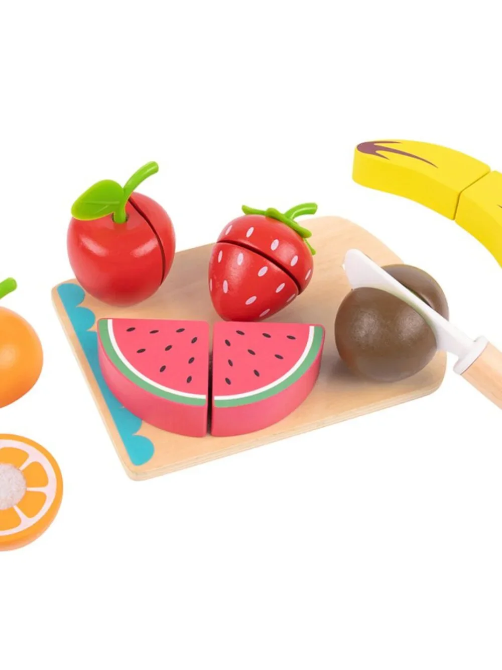 NEW Montessori Wooden Cutting Fruit Set Pretend Play Kitchen Toy Kids Gift